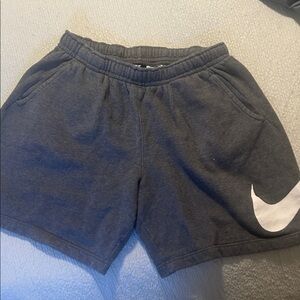 Nike Dark Gray Shorts with White Swoosh